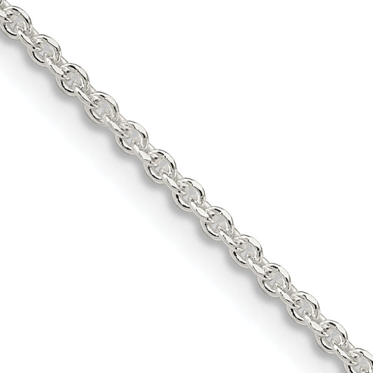 16 Inch Sterling Silver 1.85mm Diamond-Cut Forzantina Cable Chain Necklace