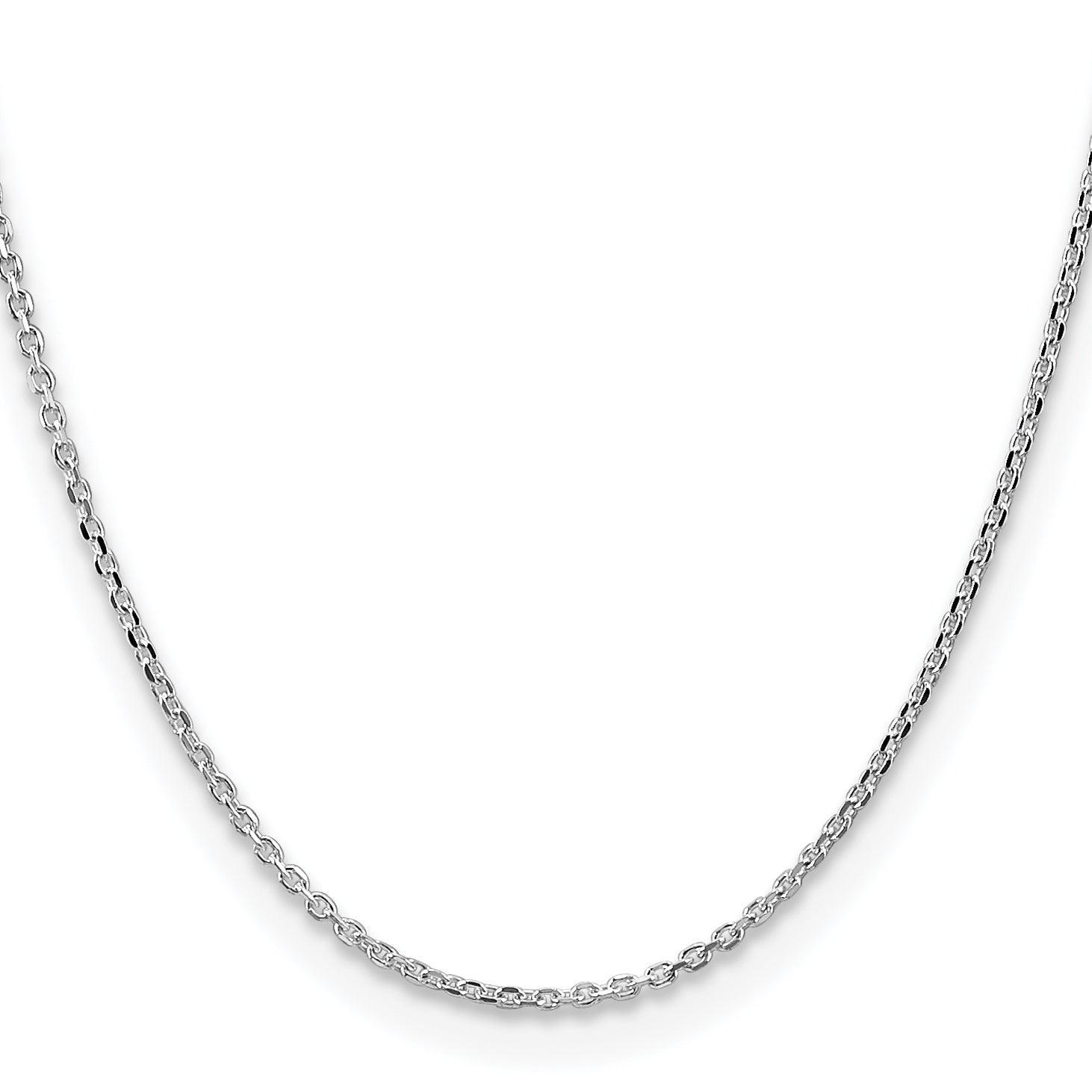 22 Inch Sterling Silver 2.1mm Diamond-Cut Forzantina Cable Chain Necklace