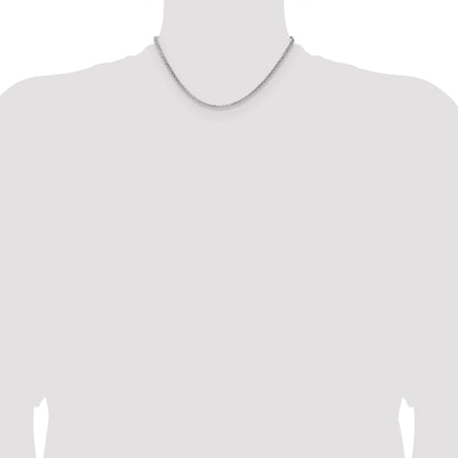 16 Inch Sterling Silver 2.1mm Diamond-Cut Forzantina Cable Chain Necklace