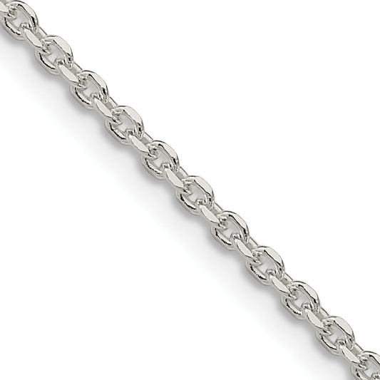 26 Inch Sterling Silver 2.1mm Diamond-Cut Forzantina Cable Chain Necklace