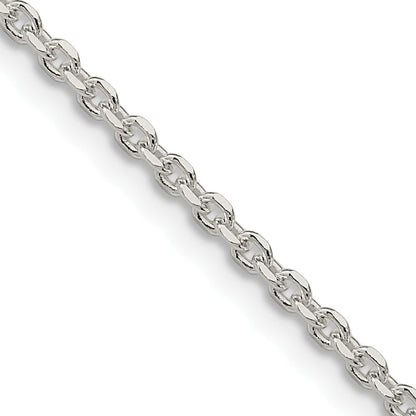 24 Inch Sterling Silver 2.1mm Diamond-Cut Forzantina Cable Chain Necklace