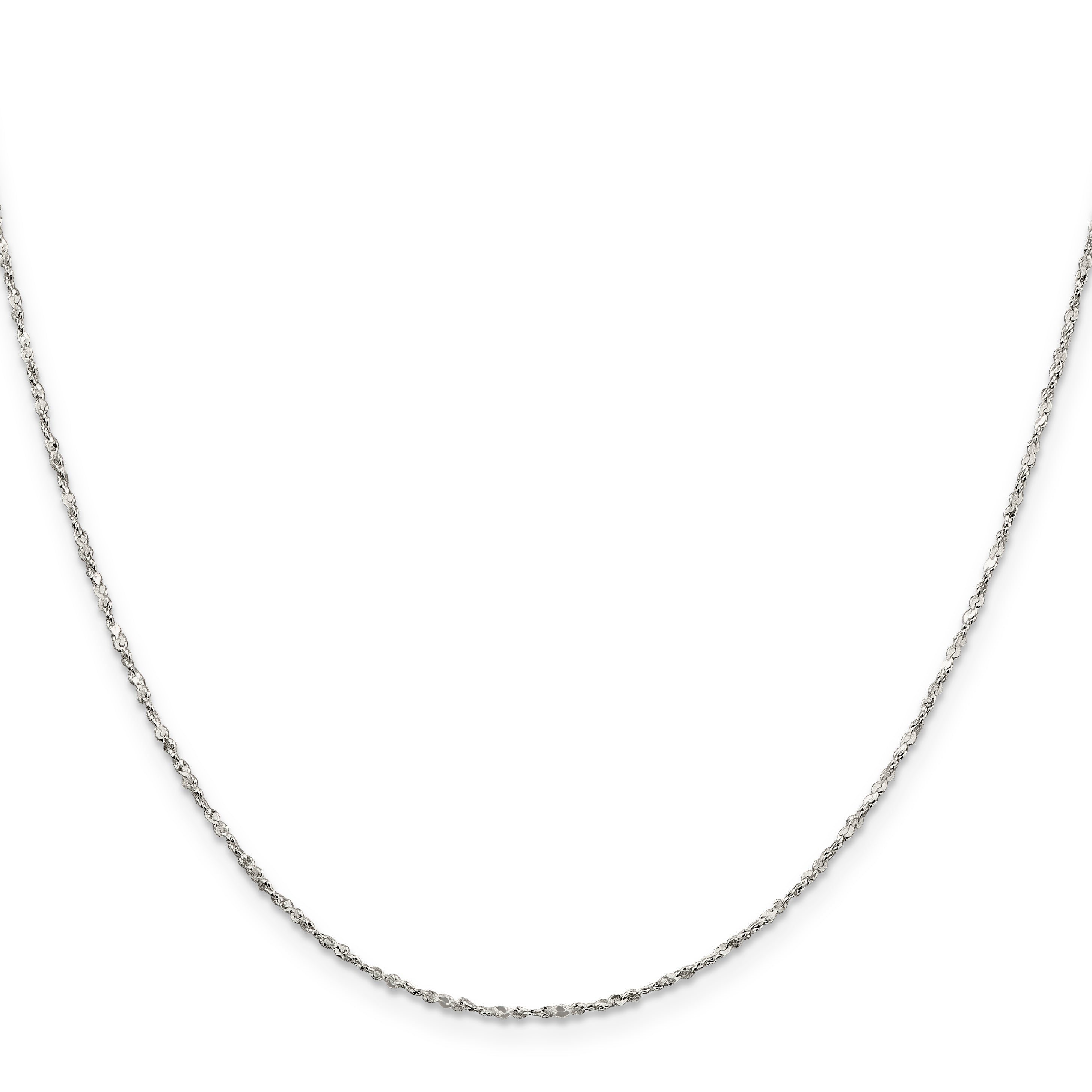 16 Inch Sterling Silver 1.4mm Twisted Serpentine Chain Necklace