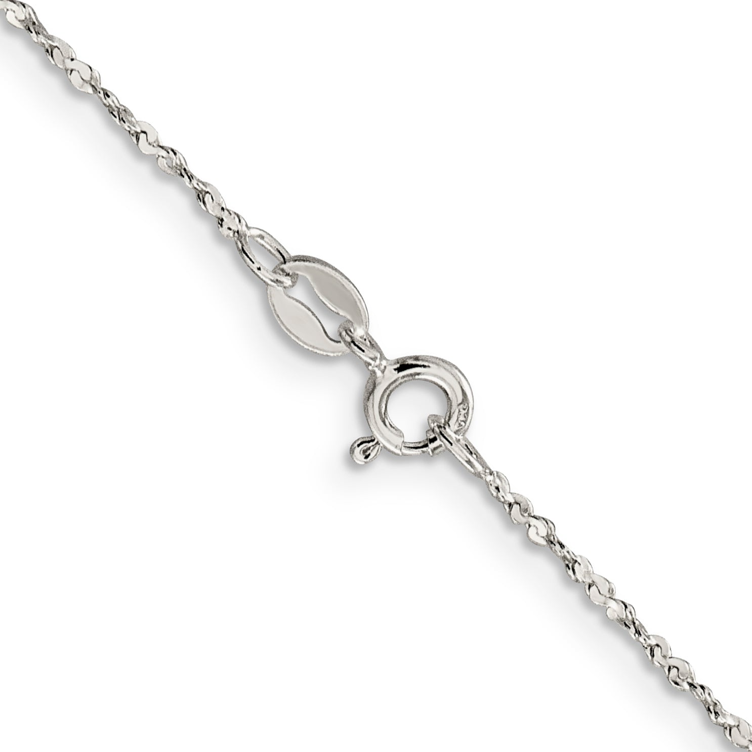 16 Inch Sterling Silver 1.4mm Twisted Serpentine Chain Necklace