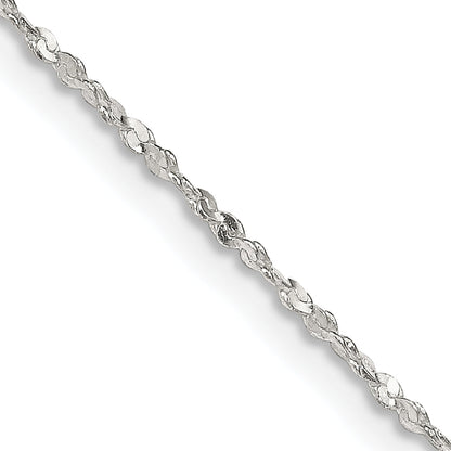 16 Inch Sterling Silver 1.4mm Twisted Serpentine Chain Necklace