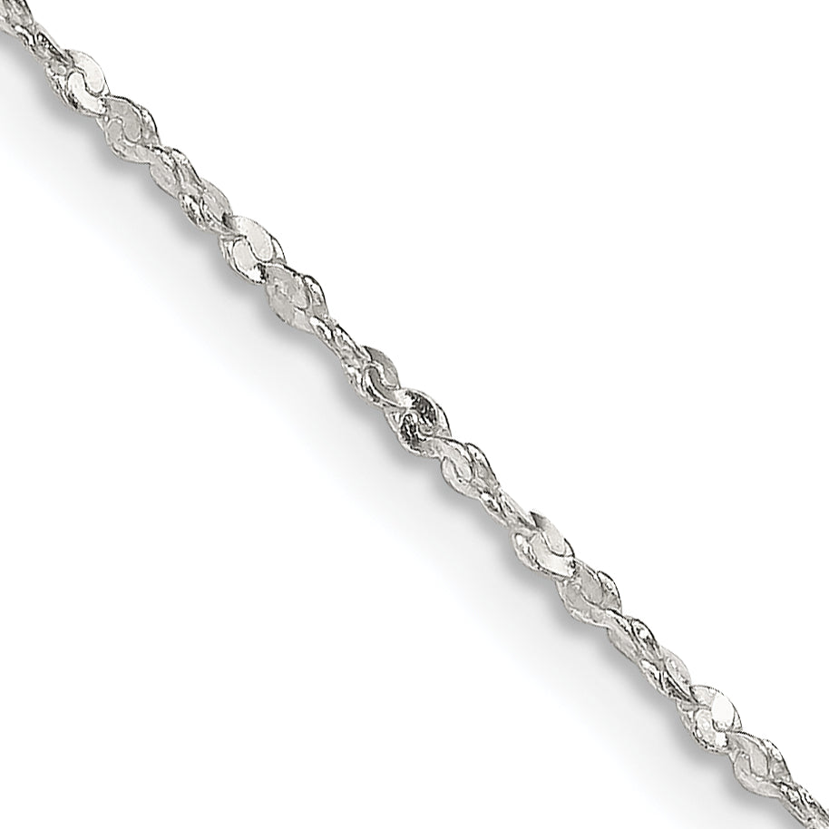 24 Inch Sterling Silver 1.4mm Twisted Serpentine Chain Necklace