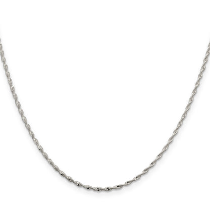 20 Inch Sterling Silver 1.65mm Twisted Herringbone Chain Necklace