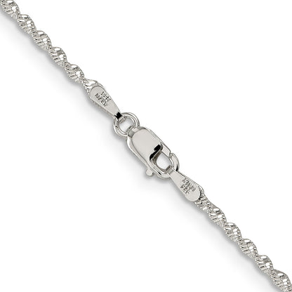 20 Inch Sterling Silver 1.65mm Twisted Herringbone Chain Necklace