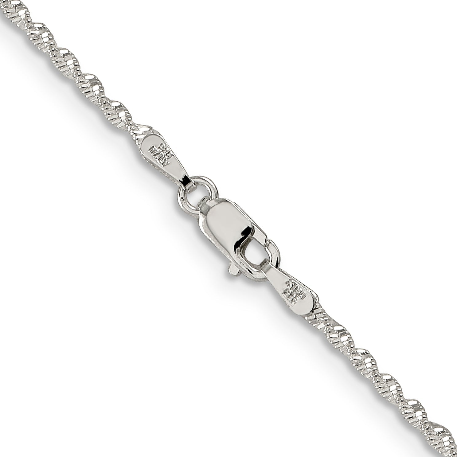 24 Inch Sterling Silver 1.65mm Twisted Herringbone Chain Necklace