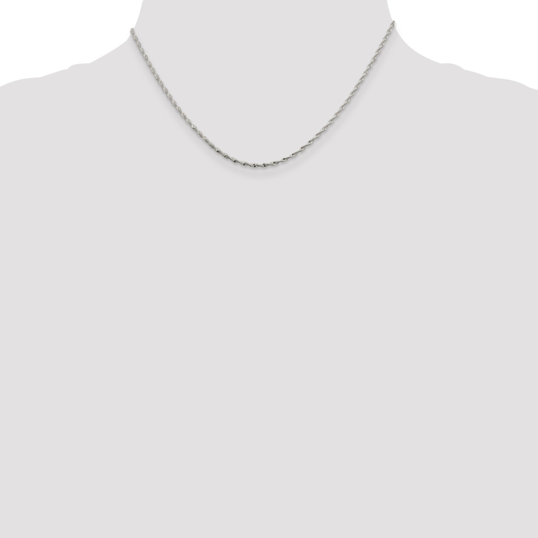 16 Inch Sterling Silver 1.65mm Twisted Herringbone Chain Necklace