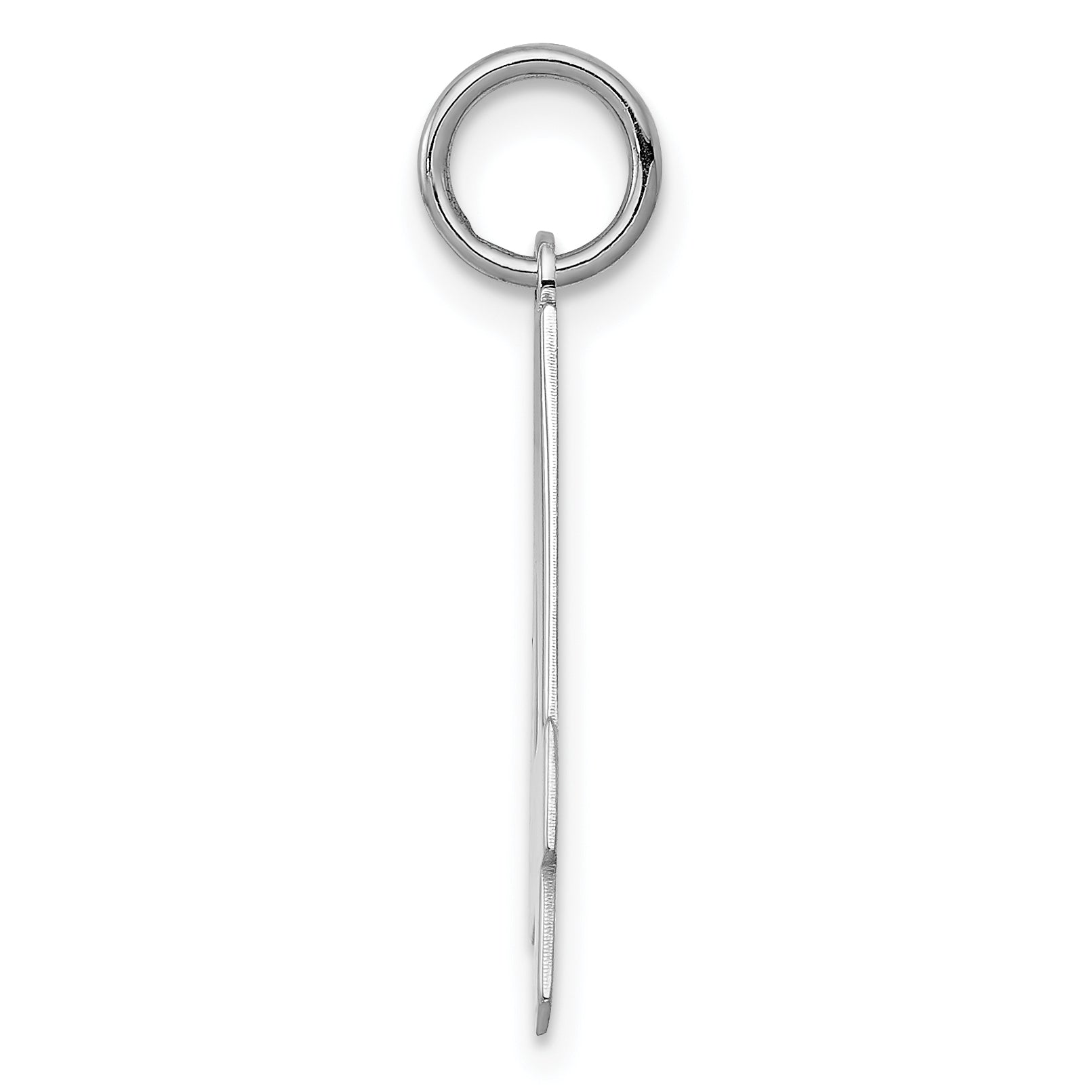 Sterling Silver Silver/Rhodium-Plated Polished Number 4 Charm