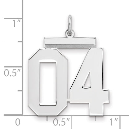 Sterling Silver Large Polished Number 4 W/Top