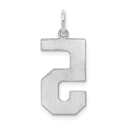 Sterling Silver Silver/Rhodium-Plated Polished Number 5 Charm