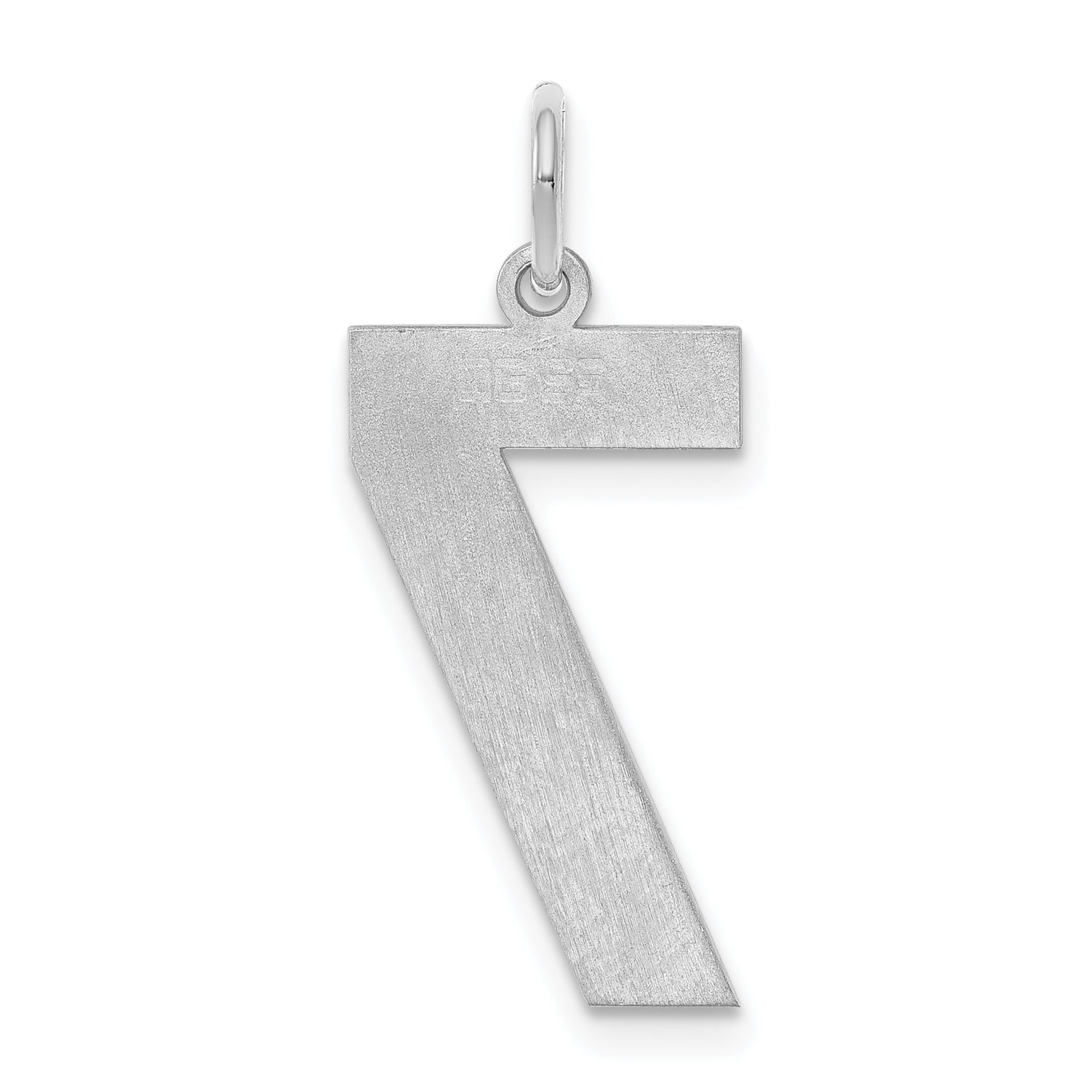 Sterling Silver Silver/Rhodium-Plated Polished Number 7 Charm