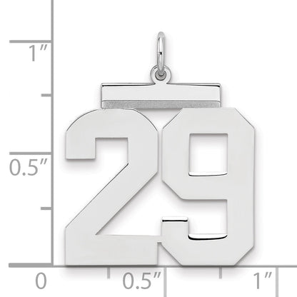 Sterling Silver Silver/Rhodium-Plated Polished Number 29 Charm