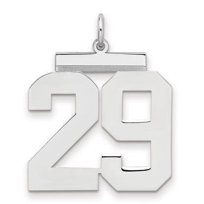Sterling Silver Silver/Rhodium-Plated Polished Number 29 Charm