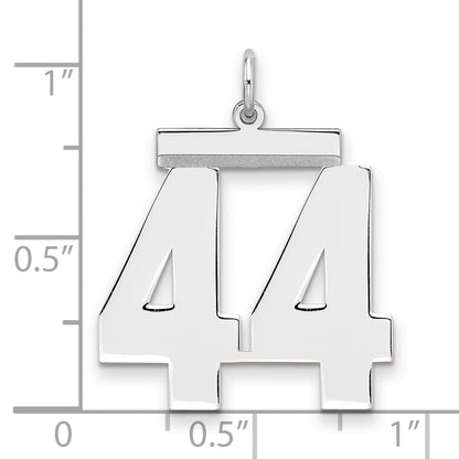 Sterling Silver Silver/Rhodium-Plated Polished Number 44 Charm