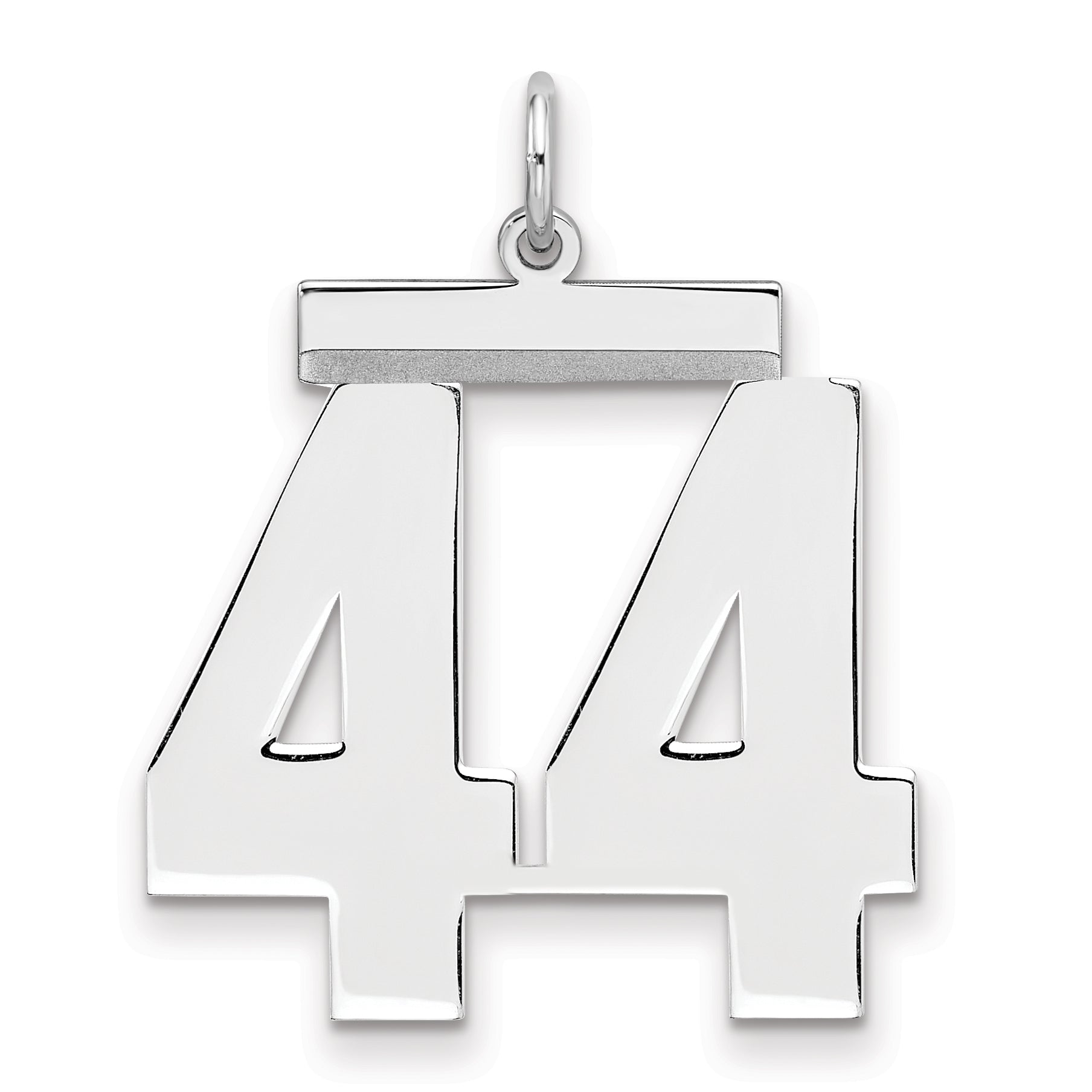 Sterling Silver Silver/Rhodium-Plated Polished Number 44 Charm