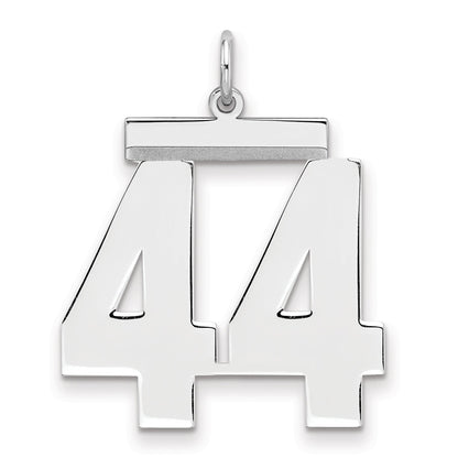 Sterling Silver Silver/Rhodium-Plated Polished Number 44 Charm