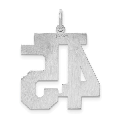 Sterling Silver Silver/Rhodium-Plated Polished Number 45 Charm