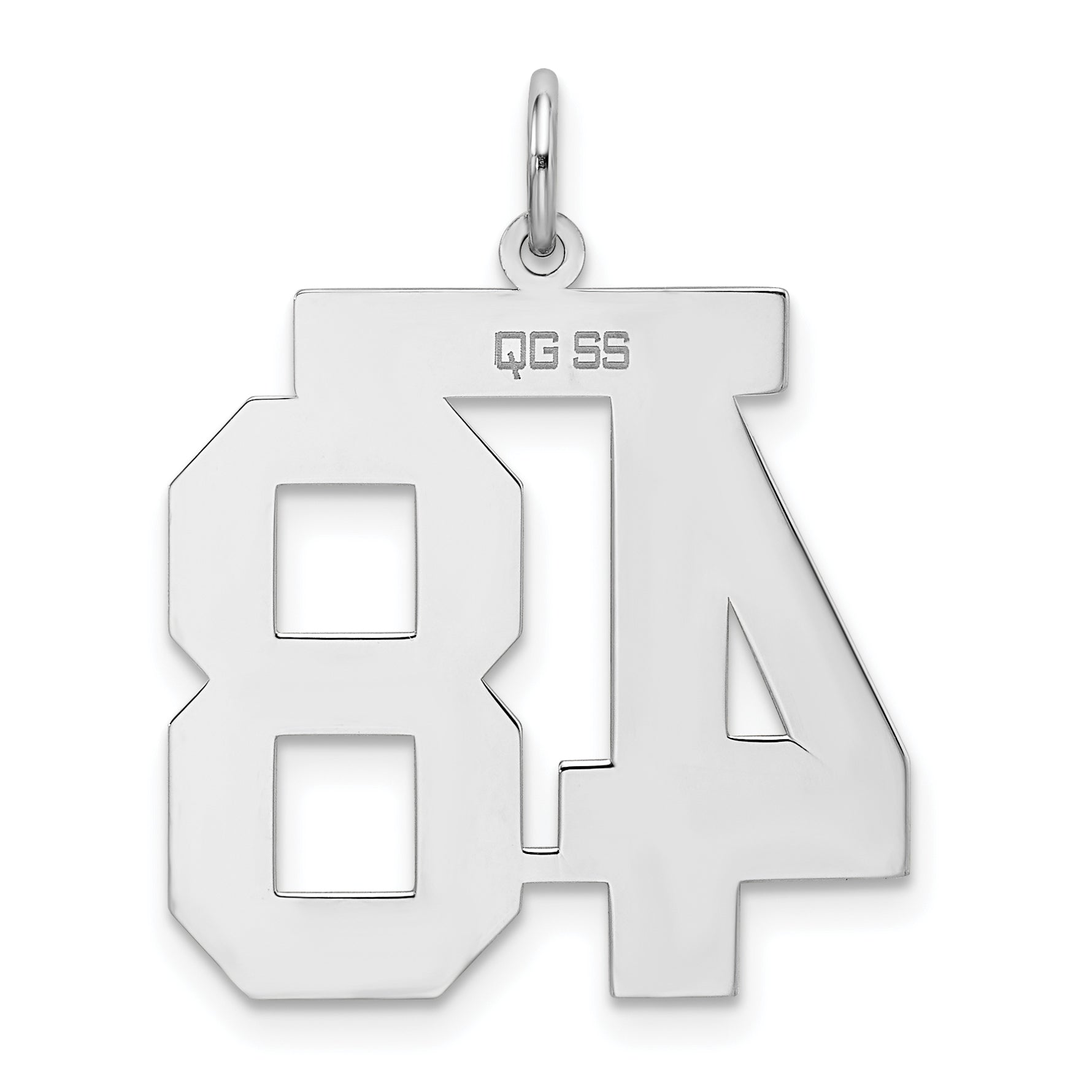 Sterling Silver Silver/Rhodium-Plated Polished Number 48 Charm