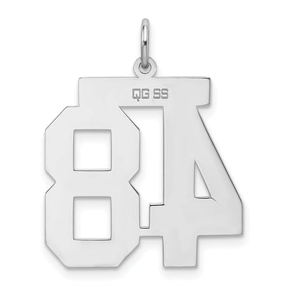 Sterling Silver Silver/Rhodium-Plated Polished Number 48 Charm