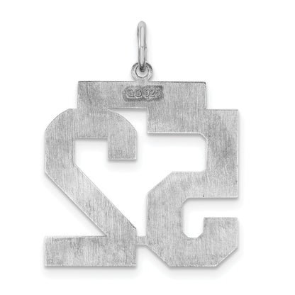 Sterling Silver Silver/Rhodium-Plated Polished Number 52 Charm