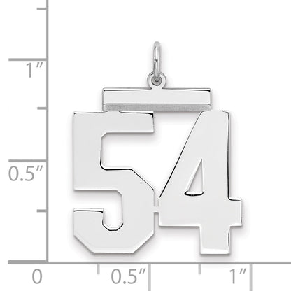 Sterling Silver Silver/Rhodium-Plated Polished Number 54 Charm