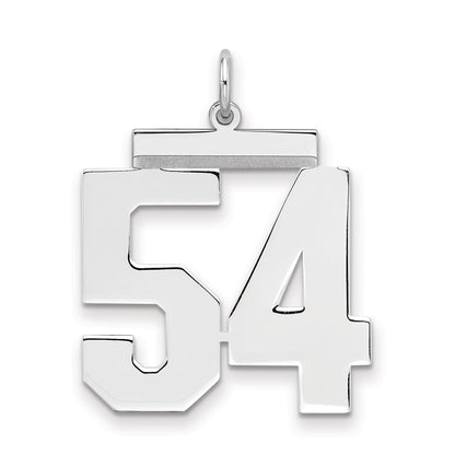 Sterling Silver Silver/Rhodium-Plated Polished Number 54 Charm