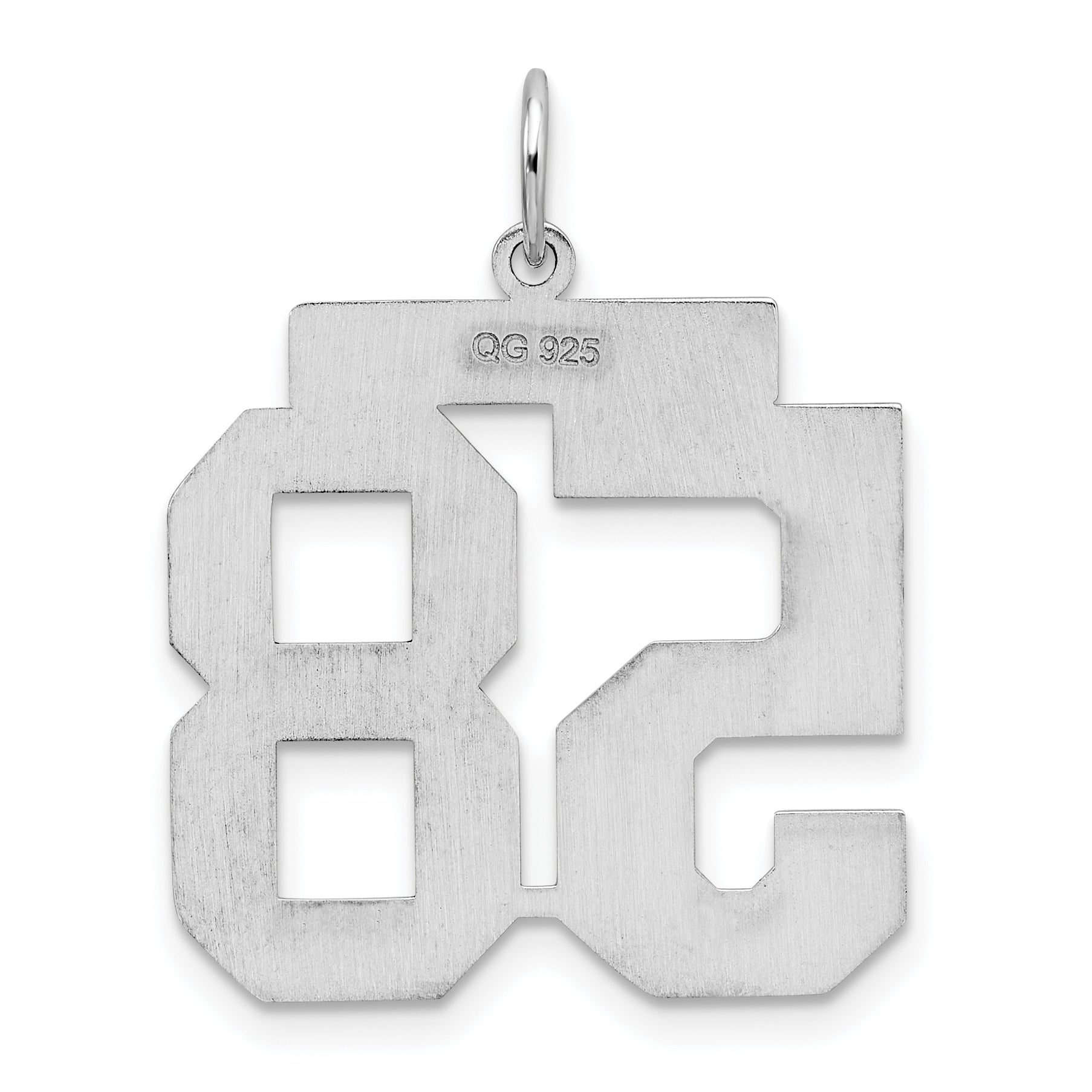 Sterling Silver Silver/Rhodium-Plated Polished Number 58 Charm