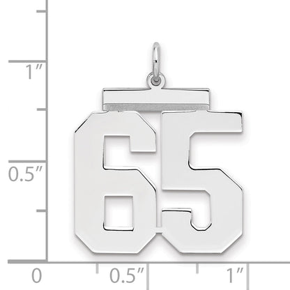 Ss/Gold Plated Sterling Silver/Gold-Plated Polished Number 65 Charm