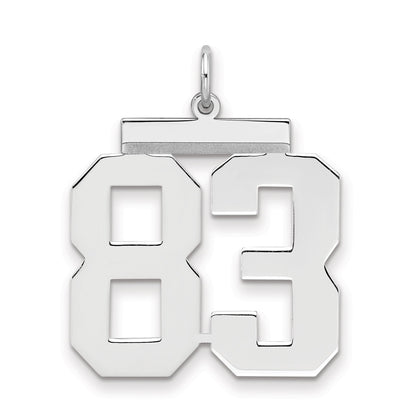 Sterling Silver Silver/Rhodium-Plated Polished Number 83 Charm
