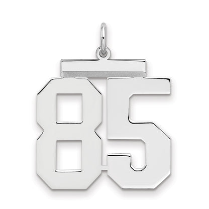 Sterling Silver Silver/Rhodium-Plated Polished Number 85 Charm