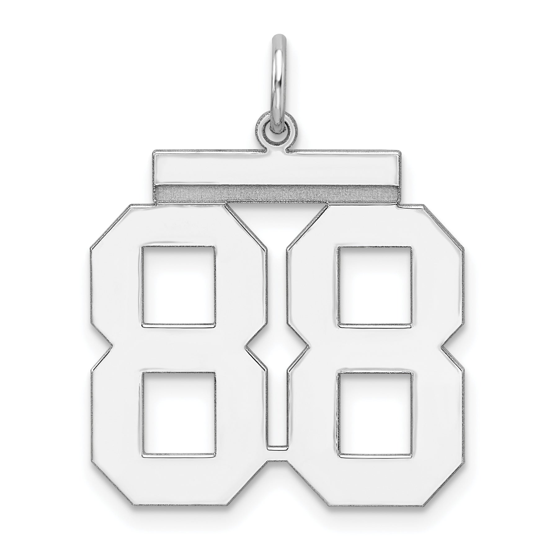Sterling Silver Silver/Rhodium-Plated Polished Number 88 Charm