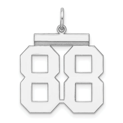 Sterling Silver Silver/Rhodium-Plated Polished Number 88 Charm
