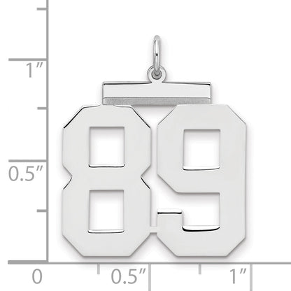 Sterling Silver Silver/Rhodium-Plated Polished Number 89 Charm