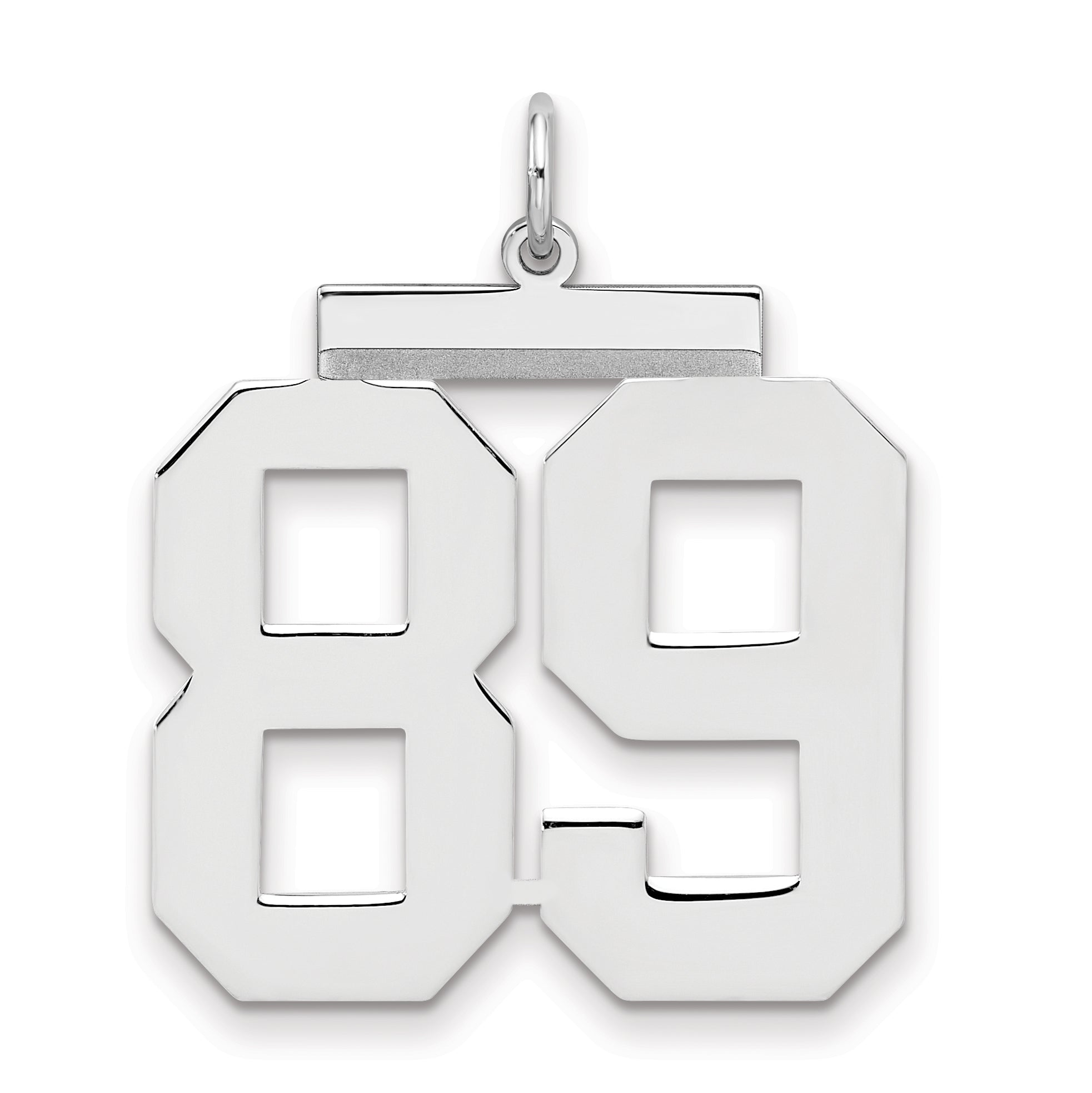 Sterling Silver Silver/Rhodium-Plated Polished Number 89 Charm