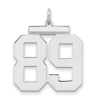 Sterling Silver Silver/Rhodium-Plated Polished Number 89 Charm