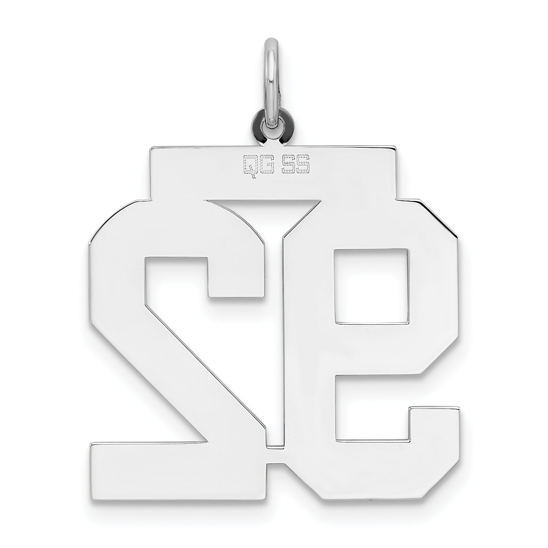 Sterling Silver Silver/Rhodium-Plated Polished Number 92 Charm