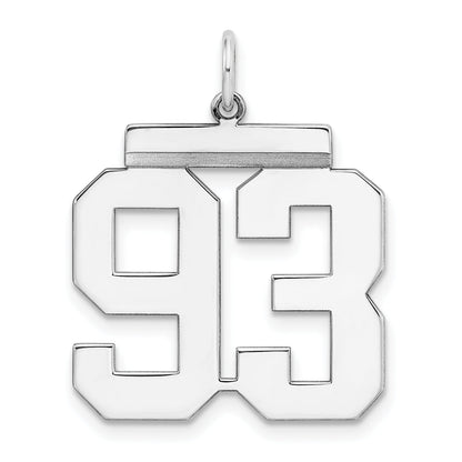 Sterling Silver Silver/Rhodium-Plated Polished Number 93 Charm