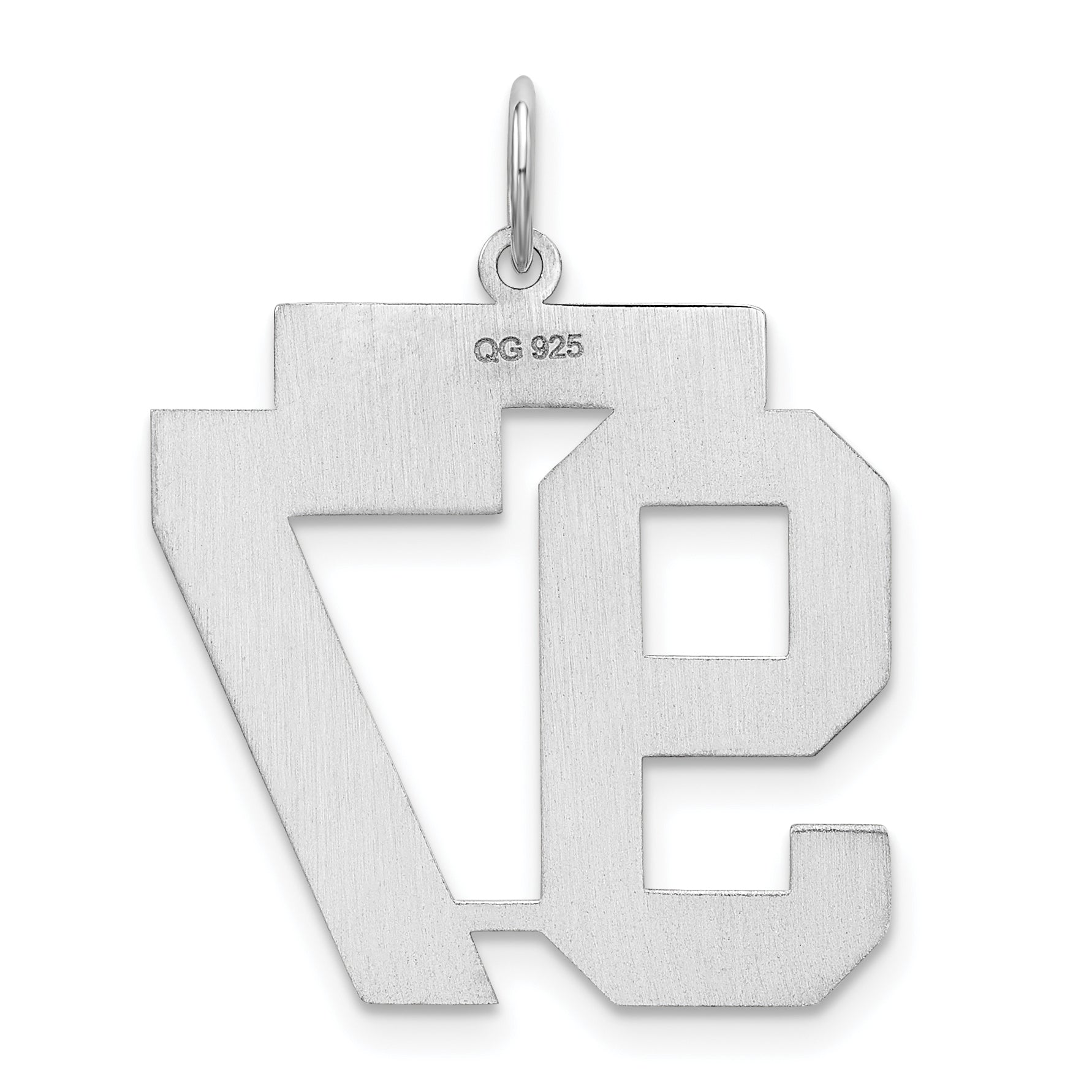 Sterling Silver Silver/Rhodium-Plated Polished Number 97 Charm
