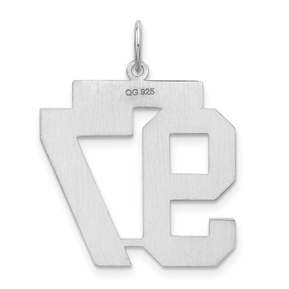 Sterling Silver Silver/Rhodium-Plated Polished Number 97 Charm