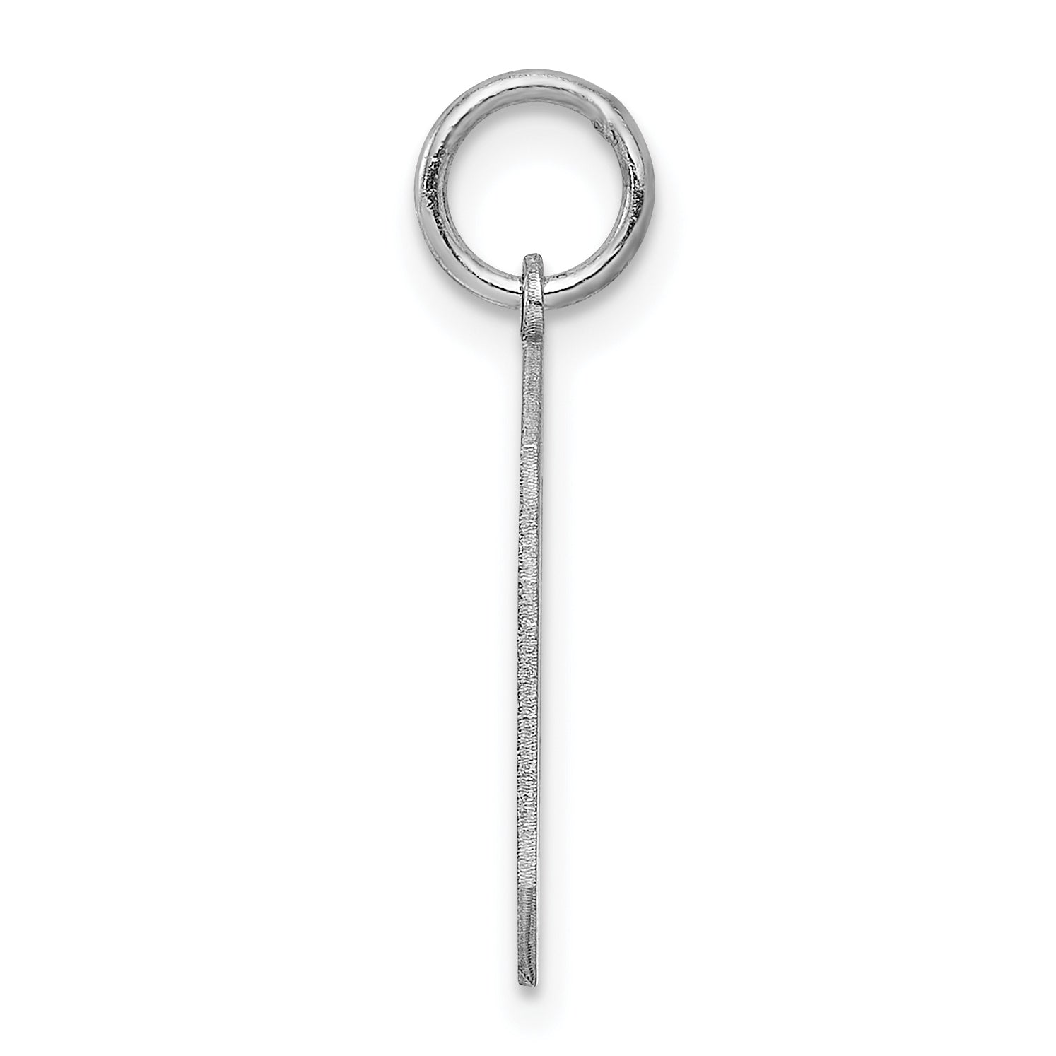 Sterling Silver Silver/Rhodium-Plated Satin Number 0 Charm