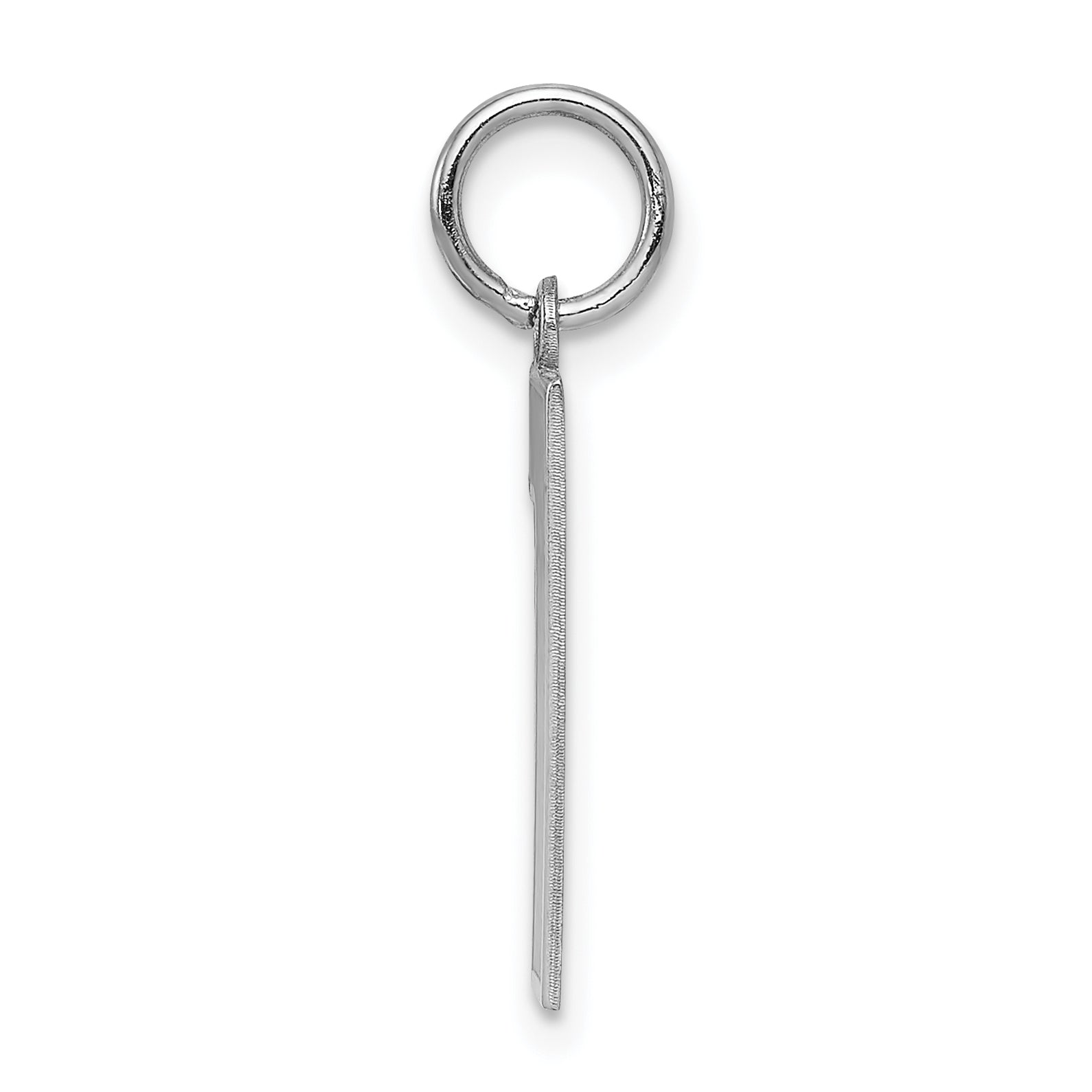 Sterling Silver Silver/Rhodium-Plated Satin Number 1 Charm