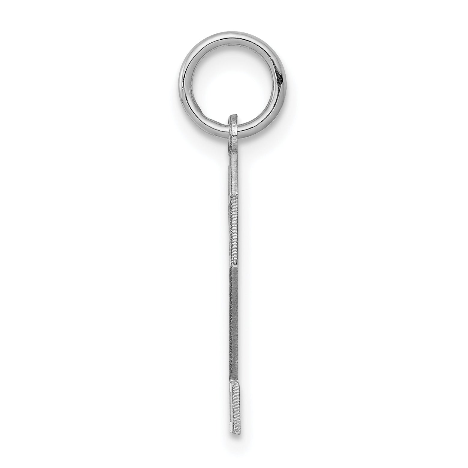 Sterling Silver Silver/Rhodium-Plated Satin Number 2 Charm