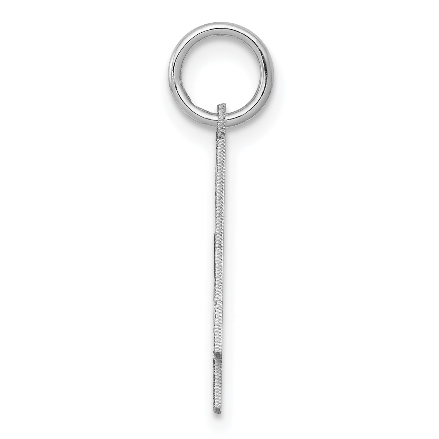 Sterling Silver Silver/Rhodium-Plated Satin Number 4 Charm
