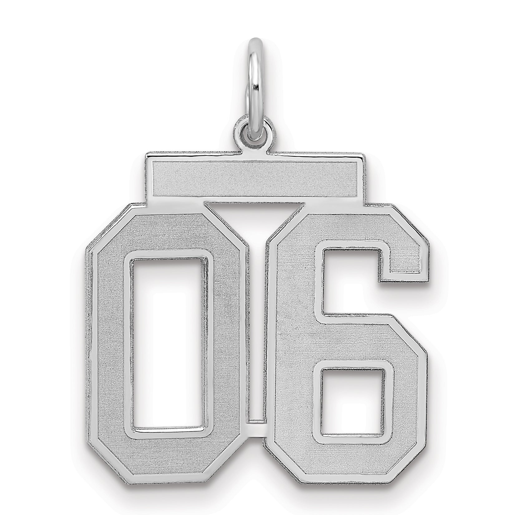 Sterling Silver Medium Satin Number 6 W/Top