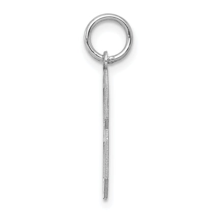 Sterling Silver Silver/Rhodium-Plated Satin Number 8 Charm