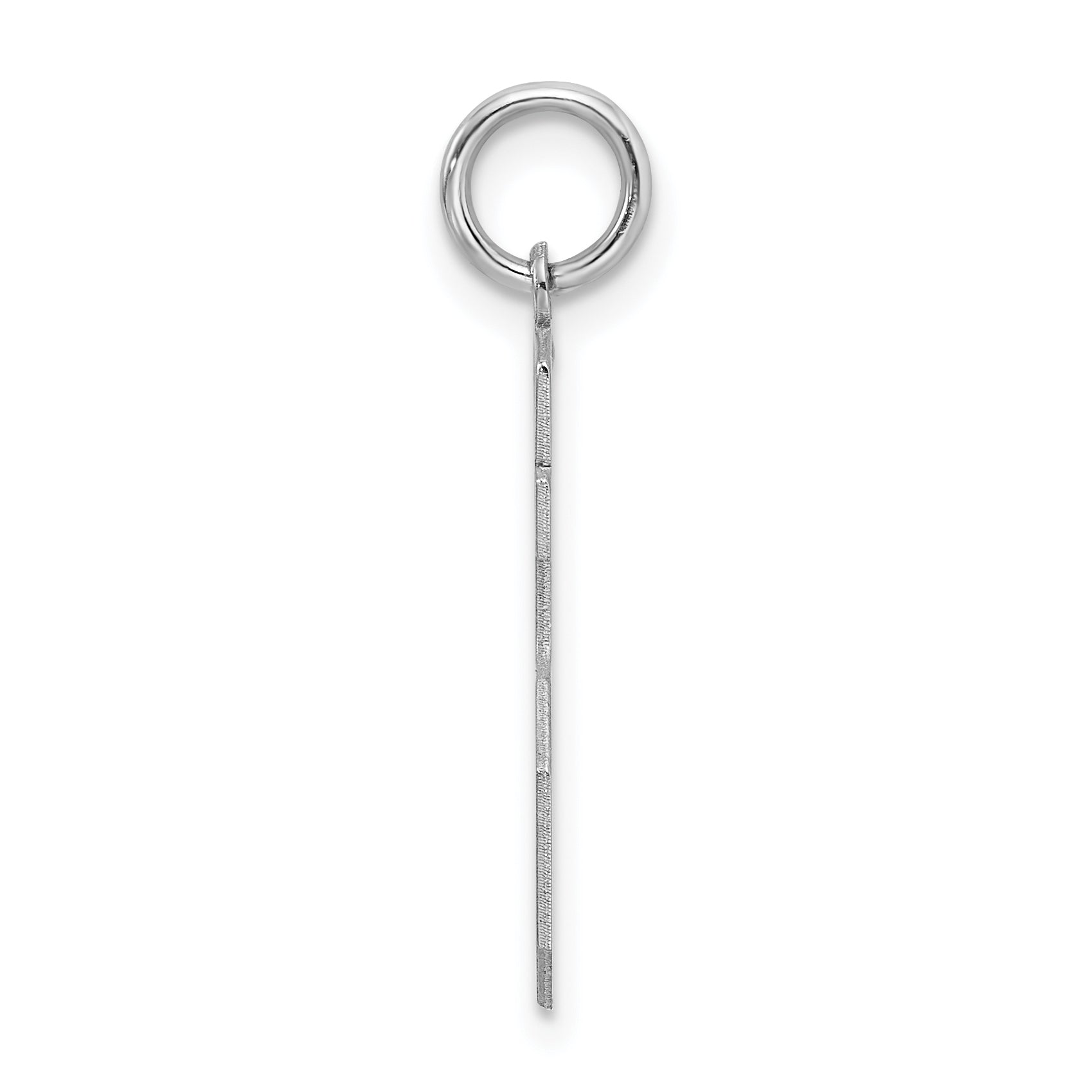 Sterling Silver Silver/Rhodium-Plated Satin Number 15 Charm