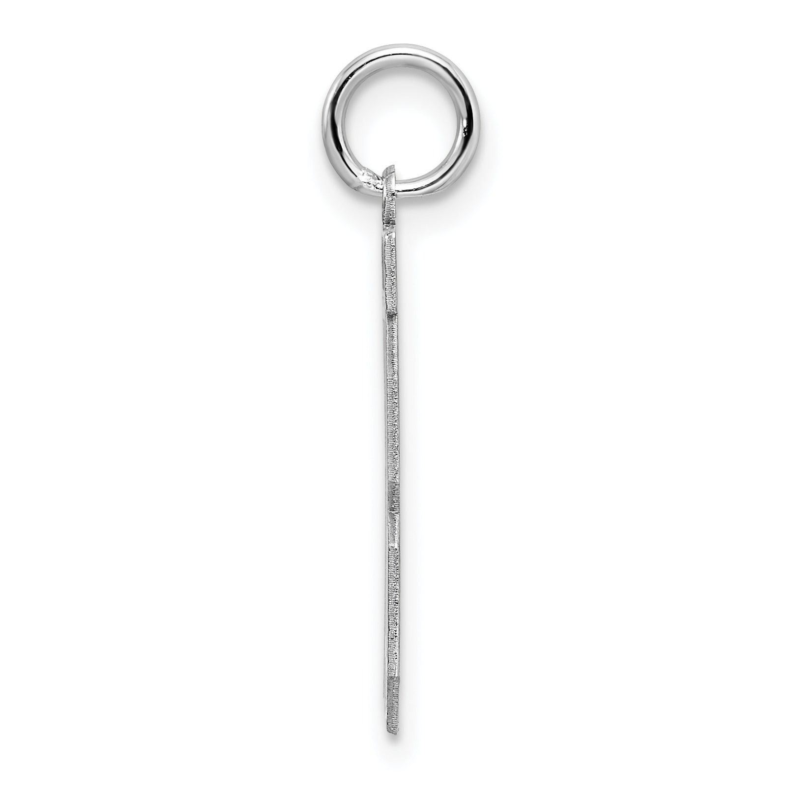 Sterling Silver Silver/Rhodium-Plated Satin Number 18 Charm