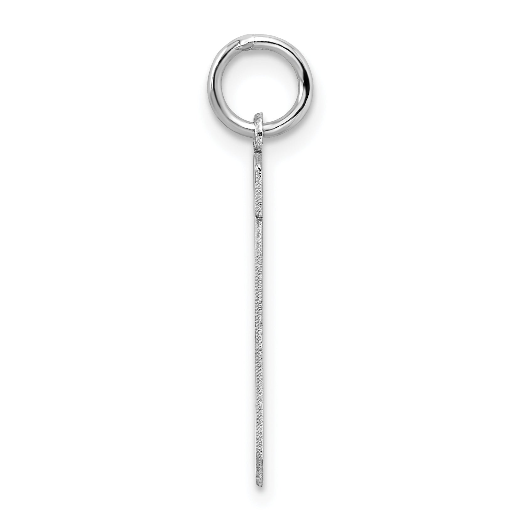 Sterling Silver Silver/Rhodium-Plated Satin Number 19 Charm